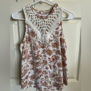 Maurice’s Brand Tank Top with Crochet Neck Size XS
